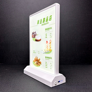 Hai mặt hình chữ nhật LED hộp đèn máy tính để bàn có thể sạc lại tùy chỉnh kích thước <span class=keywords><strong>menu</strong></span> Poster khung văn phòng thanh Nhà xe công ty Mall - Product Image 2