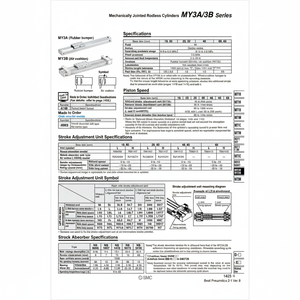Cilindro sin vástago SMC Pneumatics, cilindros articulados mecánicamente, categoría de producto - Product Image 1