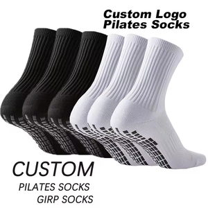 Wholesale Professional Crew Cuff Grip Cotton Yoga <b>Socks</b> Pilates Fitness Gym Workout Nonslip Digital Printing Autumn Women - Product Image 1