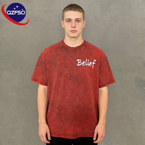 QZFSO Vêtements pour hommes surdimensionnés 100% coton <span class=keywords><strong>T</strong></span>-shirts pour hommes Logo personnalisé Impression DTG Graphique <span class=keywords><strong>T</strong></span>-shirts vintage délavés <span class=keywords><strong>grande</strong></span> <span class=keywords><strong>taille</strong></span> - Product Image 1