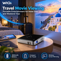 Mini-projecteur portable avec écran DLP, batterie 3800 mAh, diffusion sans fil depuis le téléphone pour la visualisation de films en voyage – Vente en gros