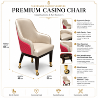 Fauteuil de jeu de poker Baccarat SUCCESSOR avec mousse haute densité et base renforcée pour usage professionnel en usine