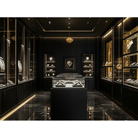 Vitrine moderne personnalisée de bijoux en verre d'armoire de diamant d'acier inoxydable pour la vitrine de bijoux de magasin