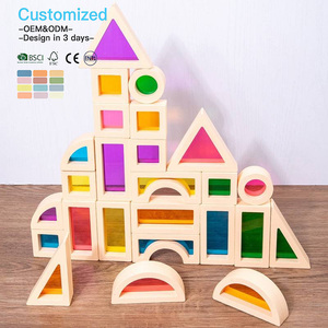 EDULAND Puzzle en bois sensoriel Montessori pour enfants 25 pièces OEM ODM Blocs de construction en acrylique <span class=keywords><strong>Jouet</strong></span> éducatif créatif - Product Image 4