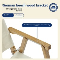 Chaise pliante Kermit en bois de hêtre pour l'extérieur, chaise de camping en Oxford 1000D, mobilier portable en bois massif pour les voyages, les pique-niques, les parcs et la pêche