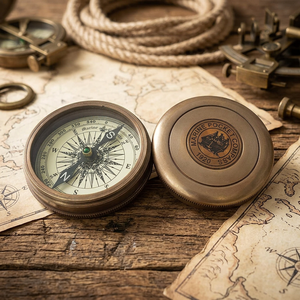 Boussole de poche en laiton ALFA NAUTICAL, 2 pouces, analogique, écologique, pour la navigation marine, la randonnée, l'extérieur, guide de pointage portable - Product Image 6