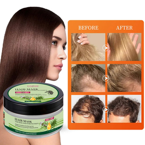 Marque privée UAZAN <span class=keywords><strong>Masque</strong></span> réparateur de cheveux <span class=keywords><strong>Masque</strong></span> capillaire nourrissant naturel pour le <span class=keywords><strong>cuir</strong></span> <span class=keywords><strong>chevelu</strong></span> Anti-crépus Sans sulfate Menthe Romarin - Product Image 5
