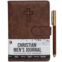 Diario cristiano para hombres GF, diario de oración, cuaderno de estudio bíblico, planificador diario de estudio para hombres, bloc de notas con versículos bíblicos y pegatinas de fe.