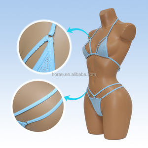 S683 phụ nữ sang trọng của sexy một mảnh bơi phù hợp với sâu v-cổ với Rhinestone & tinh thể kim cương thongs Bikini Đồ bơi - Product Image 3