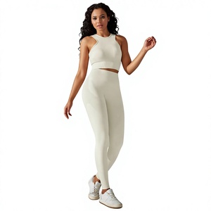 Ensemble de yoga deux pièces pour femmes, soutien-gorge de sport compressif, leggings, vêtements de sport pour la salle de sport, entraînement, activewear - Product Image 1