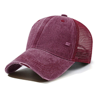 Casquette de sport unisexe à 6 panneaux en denim avec logo brodé personnalisé, style hip-hop, maille respirante, pour l'extérieur, avec logo personnalisé