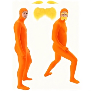 Disfraz de Poliéster Naranja Unisex para Adultos XJ para Disfraces de TV/Películas con Barba y Cejas Amarillas, Traje para Fiesta de Halloween - Product Image 3