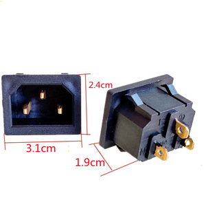 Prise de courant à trois broches, 3,1x2,4x1,9 cm, type soudé, pour les fabricants de lait de soja et les cuiseurs à riz - Product Image 1