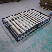 Lit plateforme sur mesure, robuste, en fer forgé noir, base de lit en métal noir pour chambre d'hôtel