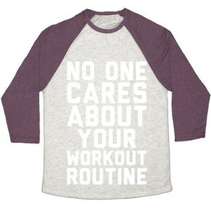 Nessuno si preoccupa della tua routine di allenamento - T-shirt da baseball unisex in tessuto misto - Product Image 1