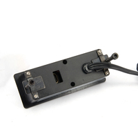 Multiprise de bureau en plastique avec 2 prises américaines, 2 ports USB, 1 chargeur, noir