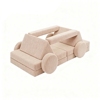 Canapé modulaire pour enfants en forme de voiture, 10 pièces, mousse haute densité, velours côtelé, canapé pliable pour chambre à coucher, salon