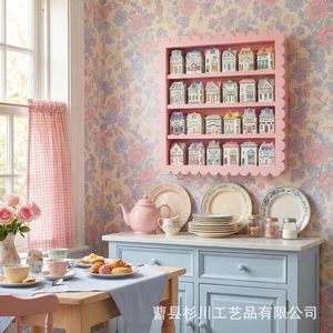 <b>Wall</b> <b>Mounted</b> Spice Rack Wooden Storage <b>Shelf</b> Rectangle Shape For Kitchen Living Room Display With Rotatable Movable Organizer - Product Image 3