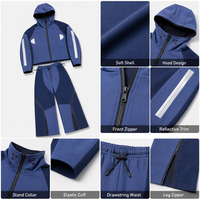 Ensemble de survêtement vintage personnalisé par le fabricant, couleur contrastée, veste à capuche et pantalon large, streetwear urbain, deux pièces
