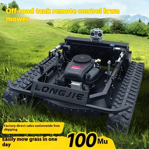 Direct Factory 24V Industrial Automatic Crawler Lawn Mower Remote Control All-Terrain <b>Weeding</b> Features 4-stroke Engine Grass <b>Box</b> - Product Image 6