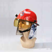 Casque de pompier CE EN443 Protection du cou et du visage Style européen Équipement de lutte contre l'incendie Casque de sauvetage Prix ​​bas