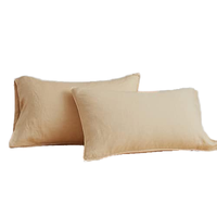 100% taies d'oreiller en lin housses de coussin 1 paire Style de base enveloppe chevauchement fermeture français naturel