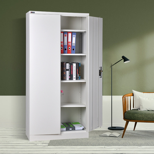 ตู้เก็บของโลหะสูงแบบล็อคได้พร้อมชั้นวางประตูหน่วยเก็บเหล็กที่ทันสมัยสำหรับโรงรถสำนักงานบ้านห้องครัวสำหรับใช้งานกลางแจ้ง - Product Image 6