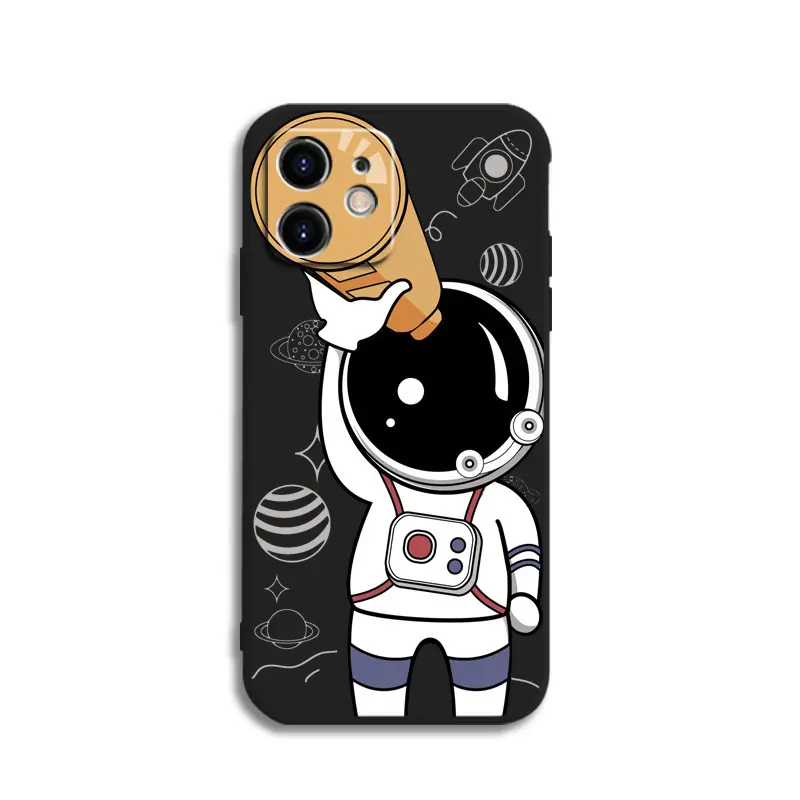 Cute Astronaut Case for iPhone 13 Pro Max Colour Silicone Soft Bumper Back Cover