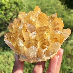 Commercio all'ingrosso del grappolo del <span class=keywords><strong>quarzo</strong></span> <span class=keywords><strong>citrino</strong></span> bello giallo tibetano esemplare curativo originale minerale decorativo per la decorazione della casa - Product Image 2