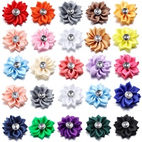 20 pinces à cheveux sportives en satin coloré avec strass de 4 cm, motif lotus, pour toutes les saisons, accessoires de coiffure faits à la main pour vêtements, chaussures et chapeaux