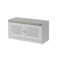 Meuble d'entrée moderne et minimaliste en bois, grande capacité de rangement, étagère à chaussures, tiroir à coussins, gain de place, 2 étagères, salon