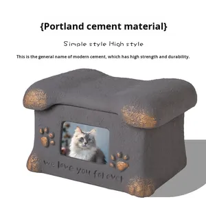 Guci hewan peliharaan semen ramah lingkungan kotak Memorial kucing/anak anjing layang-layang hewan peliharaan buatan tangan & guci pemakaman - Product Image 5