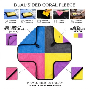<span class=keywords><strong>Lingette</strong></span> de nettoyage <span class=keywords><strong>double</strong></span> <span class=keywords><strong>face</strong></span> en microfibre corail <span class=keywords><strong>lavable</strong></span> et très appréciée pour l'entretien du tableau de bord - Product Image 2