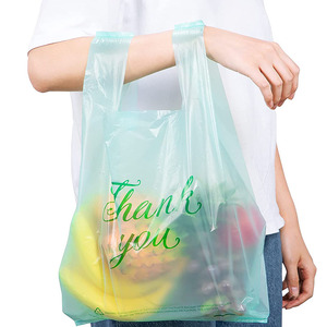 Heavy Duty Shopping Plastic Vest <b>Bag</b> Thank You Logo Printed Plastic <b>Bag</b> Custom Size Color T-Shirt <b>Bags</b> for Supermarket - Product Image 3