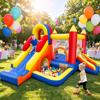 Château gonflable combiné Oxford, aire de jeux gonflable avec piscine à jets d'eau, maison gonflable pour enfants pour fêtes à domicile