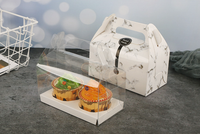 Boîte à gâteau en papier de qualité supérieure avec poignée en blanc, noir, rouge ou kraft pour la présentation de desserts de boulangerie