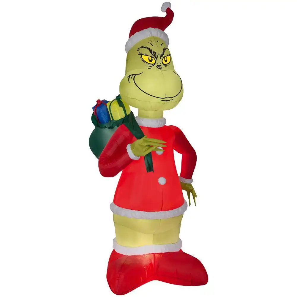 Prix de gros personnalisé oem film gonflable personnage grinch gonflable pour la décoration de noël