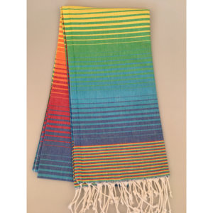 Asciugamano età-Kibyra telo turco mare Peshtemal (320g) -arancio multicolore