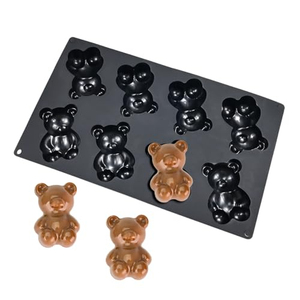 Molde para Pastel en Forma de Oso de 8 Cavidades, LFGB Platino, 100% de Grado Alimenticio, Antiadherente, Libre de BPA, de Silicona para Mousse - Product Image 3