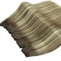 Cheveux vierges russes de Qingdao, lisses et soyeux, couleur personnalisable, double trame, qualité supérieure