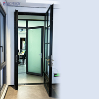 Portes battantes en aluminium Fuson, nouveau design, style villa, étanches, modernes, de luxe, à double vitrage, design simple, entrée directe.