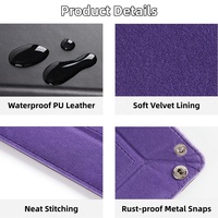 Plateau de rangement pour bijoux en cuir PU élégant, haut de gamme, imperméable, pliable, léger, réutilisable, écologique, avec fermeture à pression personnalisée