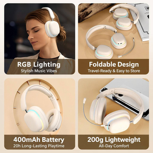 Auriculares RGB Inalámbricos para Juegos con Iluminación y Batería de Ultra Larga Duración - Product Image 5