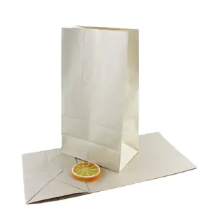 disposable blank kraft paper outer seller bottom paper oil-proof packaging printing hot food paper bag