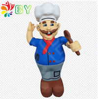 BOYAN personnalisé Durable 3.5m de haut PVC bâche gonflable Baker Chef ballon de dessin animé à la Hollande
