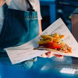 Papier d'emballage pour restauration rapide jetable épais personnalisé, faible MOQ, imprimé, résistant à la graisse, enduit de PE, recyclable, papier vélin - Product Image 6