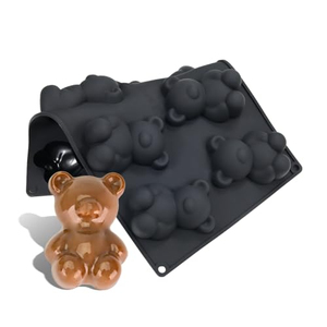 Molde para Pastel en Forma de Oso de 8 Cavidades, LFGB Platino, 100% de Grado Alimenticio, Antiadherente, Libre de BPA, de Silicona para Mousse - Product Image 2