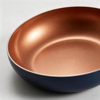 Poêle à frire profonde en aluminium antiadhésif de 24 cm de diamètre avec poignée en acier inoxydable, compatible induction, vente en gros