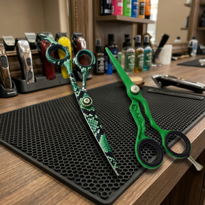 Ciseaux de coiffure professionnels en acier inoxydable avec poignée en caoutchouc pour salon de coiffure, ciseaux de coupe de cheveux - Product Image 1