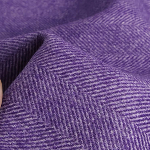 Màu tím đậm Họa tiết ký tự lớn Vải len cashmere hai lớp có thể bóc được hai mặt Vải áo khoác - Product Image 1